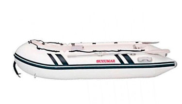 Лодка надувная ПВХ Suzumar DS230KIB, белая, пол надувной высокого давления