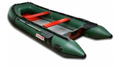 Лодка надувная ПВХ Suzumar DS390AL, зеленая, пол алюминиевый